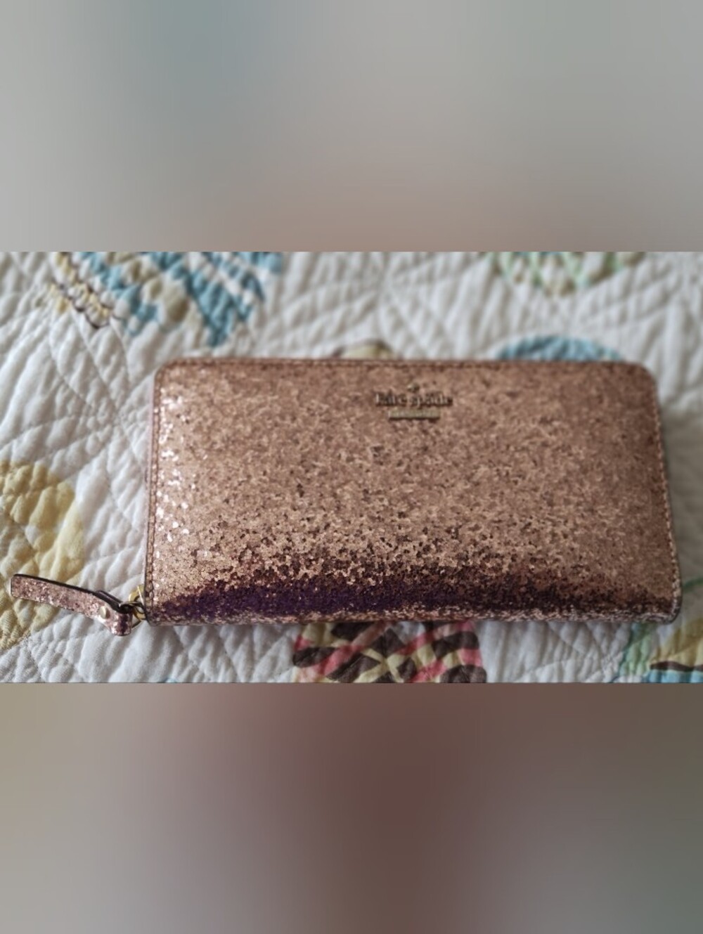 Kate Spade Rose Gold Glitter Wallet